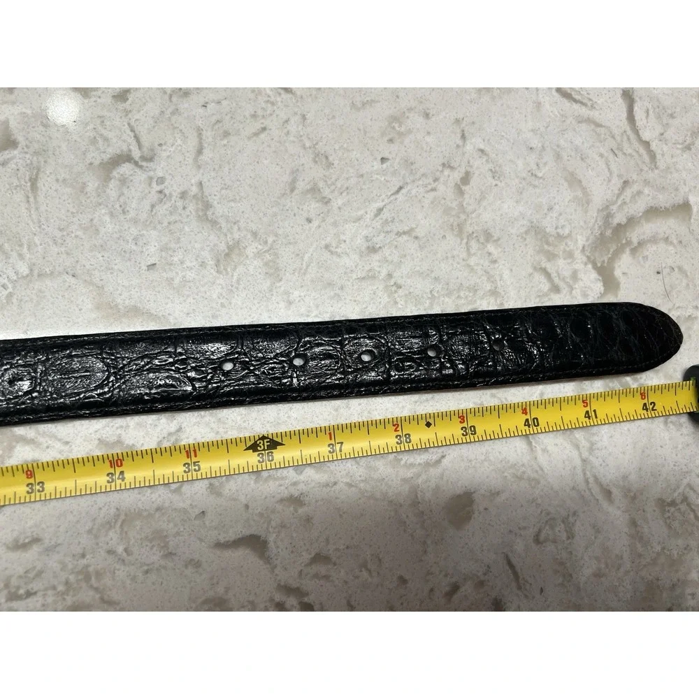 Genuine American Alligator Made In USA Black Belt Sz 38  1.2 Inch Use Own Buckle